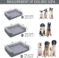 LFC PETS Waterproof Orthopedic Bolster Dog & Cat Bed with Removable Cover, Grey, Large slide 2 of 6