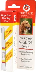 Miracle Care Kwik Stop Styptic Gel Swabs for Dogs, Cats, & Birds
