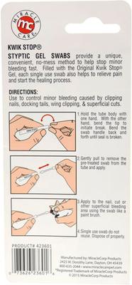 Show full view: Miracle Care Kwik Stop Styptic Gel Swabs for Dogs, Cats, & Birds slide 3 of 10