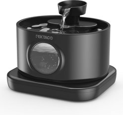 PEKTACO Wireless Automatic Rechargeable Battery Operated Cat Water Fountain with 2 Flow Modes, 2.8-L, Black