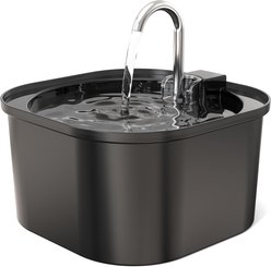 PEKTACO Super Silent Automatic BPA-Free Cat Water Fountain, Silver, 2.5-L