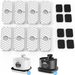PEKTACO Replacement Filters for Wireless Cat Water Fountain SSPF-V04, 2.8-L, White, 8 count