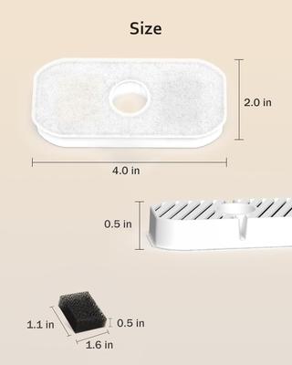 Show full view: PEKTACO Replacement Filters for Wireless Cat Water Fountain SSPF-V04, 2.8-L, White, 4 count slide 2 of 6