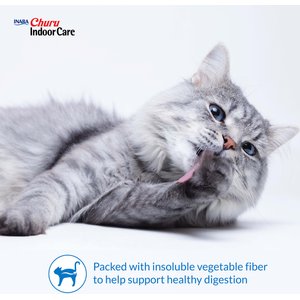 Inaba Churu Indoor Care Salmon Recipe Creamy Puree Grain-Free Lickable Cat Treats, 0.5-oz tube, 24 count