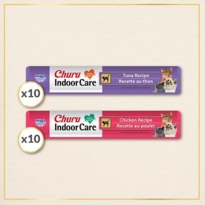 Show full view: Inaba Churu Indoor Care Tuna & Chicken Variety Creamy Puree Grain-Free Lickable Cat Treats, 0.5-oz tube, 20 count slide 4 of 9
