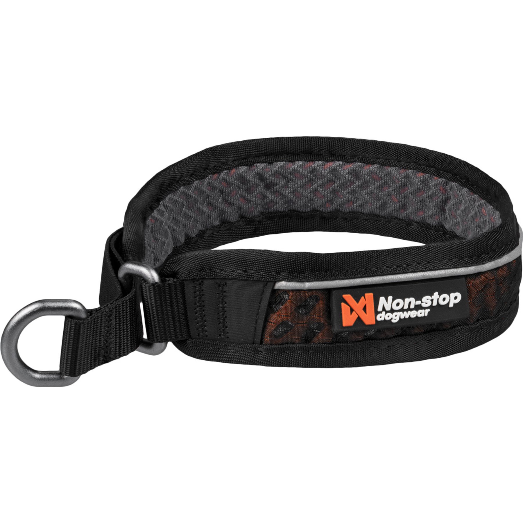 Non-stop Dogwear Rock 3.0 Dog Collar, Black/Orange, Small: 12.2 to 14.2-in neck, 1.375-in wide