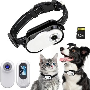 MEGAPAWS Collar-Mounted Wireless Mini Video Recording Easy to Attach Pet Action Camera
