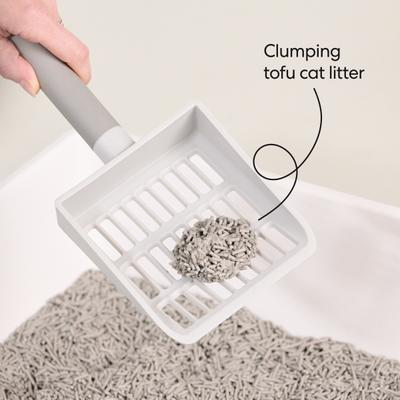 Show full view: tuft + paw Really Great Cat Litter Unscented Low-Tracking, Flushable Tofu Cat Litter, 9.5-lb bag + Cubby Non-Stick Litter Box + Plastic Litter Scoop slide 4 of 9