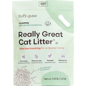 tuft + paw Really Great Cat Litter Unscented Low-Tracking, Flushable Tofu Cat Litter, 9.25-lb bag