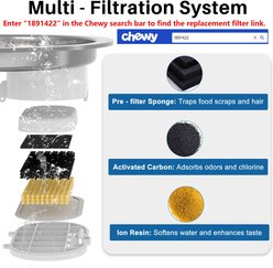 PATPET Stainless Steel Flower Flow Automatic Cat Water Fountain, 108-fl oz slide 2 of 8