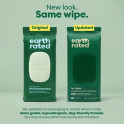 Earth Rated Thick Hypoallergenic 3-in-1 Dog Grooming Wipes, White Tea Basil Scented, 100 count slide 2 of 8