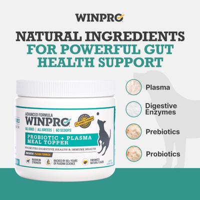 Show full view: WINPRO Pet Probiotic + Plasma Meal Topper Dog Supplement, 60 scoops slide 4 of 10