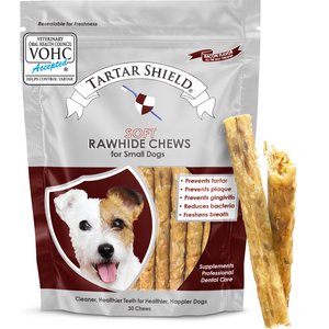 Tartar Shield Soft Rawhide Chews Daily Dental Dog Treat, Small, 30 count