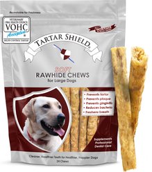 Tartar Shield Soft Rawhide Chews Daily Dental Dog Treat, Large, 24 count