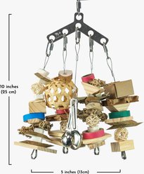 Beaktivity Boomerang Bird Toy Base, Natural Medium Wood, Small slide 2 of 3