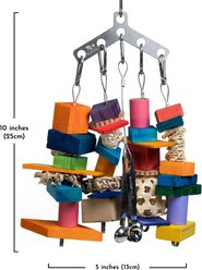 Beaktivity Boomerang Bird Toy Base, Multicolored Wood, Small slide 2 of 3