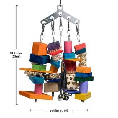 Show full view: Beaktivity Boomerang Bird Toy Base, Multicolored Wood, Small slide 2 of 5