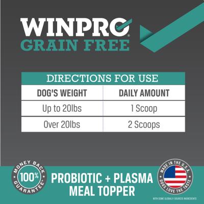 Show full view: WINPRO Pet Probiotic + Plasma Meal Topper Dog Supplement, 60 scoops slide 6 of 10