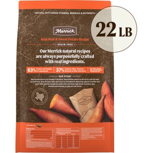 Merrick Real Beef + Sweet Potato Recipe Grain-Free Chicken-Free Adult Dry Dog Food, 22-lb bag