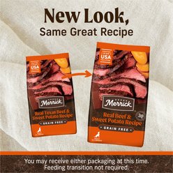 Merrick Real Beef + Sweet Potato Recipe Grain-Free Chicken-Free Adult Dry Dog Food, 22-lb bag slide 2 of 8