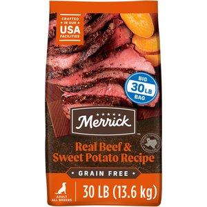 Merrick Real Beef + Sweet Potato Recipe Grain-Free Chicken-Free Adult Dry Dog Food, 30-lb bag