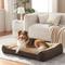 Show in main carousel: JOEJOY Rabbit Fur Quilted Orthopedic Furniture Style Sofa Dog & Cat Bed, Brown, 38 x 28 x 9-in slide 9 of 10