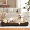 Show in main carousel: JOEJOY Rabbit Fur Quilted Orthopedic Furniture Style Sofa Dog & Cat Bed, Brown, 38 x 28 x 9-in slide 3 of 10