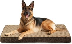 JOEJOY Rabbit Fur Quilted Memory Foam Pad Dog & Cat Bed, Brown, 47 x 29 x 4-in