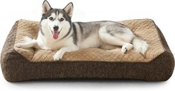 JOEJOY Rabbit Fur Quilted Orthopedic Furniture Style Sofa Dog & Cat Bed, Brown, 42 x 30 x 10-in