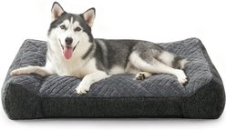 JOEJOY Rabbit Fur Quilted Orthopedic Furniture Style Sofa Dog & Cat Bed, Grey, 42 x 30 x 10-in