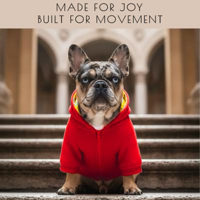 Show full view: Fabulous Fido Cotton Cozy & Comfortable Dog Hoodie with Front Zipper, Red, Medium slide 8 of 10