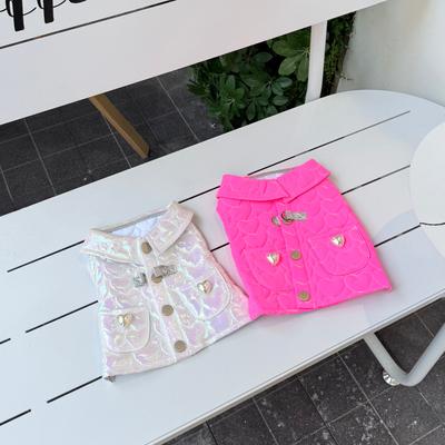 Show full view: Dolly Pet Quilted Water-Resistant Dog Vest, Neon Hot Pink, X-Small slide 5 of 9