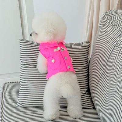 Show full view: Dolly Pet Quilted Water-Resistant Dog Vest, Neon Hot Pink, X-Small slide 3 of 9