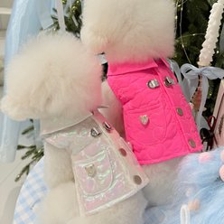 Dolly Pet Quilted Water-Resistant Dog Vest, Neon Hot Pink, X-Small