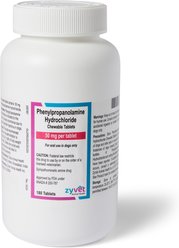 Phenylpropanolamine Hydrochloride Chewable Tablets for Dogs, 50-mg, 60 tablets