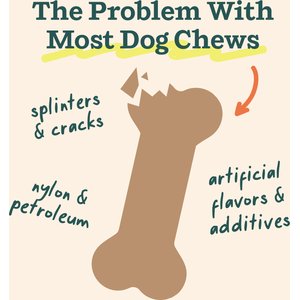 Woof HonestChew Antler Hard Density All-Natural Food Grade Dog Chew Toy, Ivory, Medium