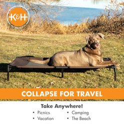 K&H Pet Products Original Steel Frame Cot Outdoor Elevated Dog Bed, Chocolate/Black, Jumbo slide 2 of 9