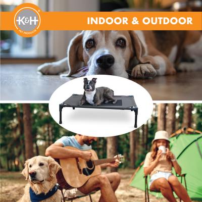 Show full view: K&H Pet Products Original Steel Frame Cot Outdoor Elevated Dog Bed, Charcoal/Black, Medium slide 7 of 13