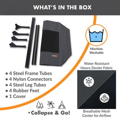 Show full view: K&H Pet Products Original Steel Frame Cot Outdoor Elevated Dog Bed, Charcoal/Black, Large slide 8 of 13