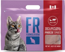Formula Raw Duck & Beef Grain-Free Adult Freeze-Dried Raw Cat Food, 14-oz bag
