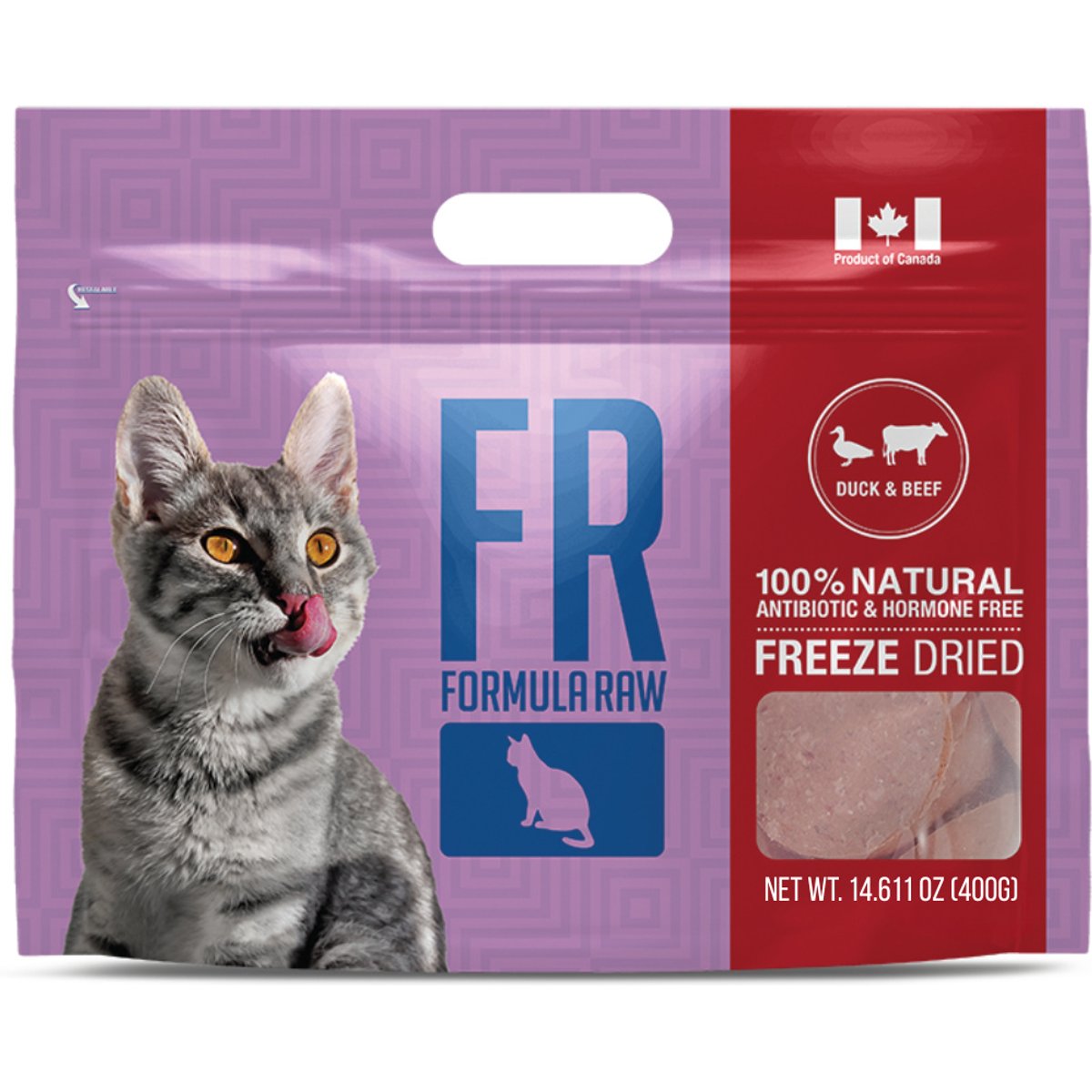 Formula Raw Duck & Beef Grain-Free Adult Freeze-Dried Raw Cat Food, 14-oz bag