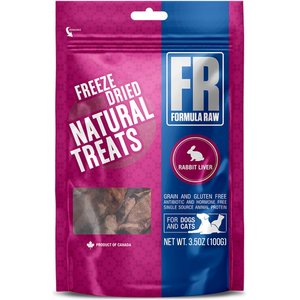 Formula Raw Rabbit Liver Grain-Free Adult Freeze-Dried Dog & Cat Treats, 3.5-oz bag