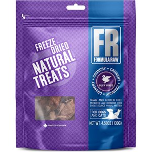 Formula Raw Duck Crunchy Whole Wings Grain-Free Adult Freeze-Dried Dog & Cat Treats, 4.5-oz bag