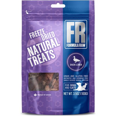 Formula Raw Formula Raw Duck Liver Grain-Free Adult Freeze-Dried Dog & Cat Treats, 3.5-oz bag