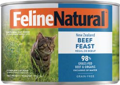 Feline Natural Beef Feast Grain-Free Canned Cat Food, 6-oz, case of 12