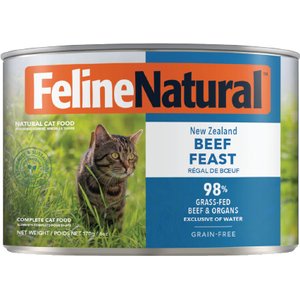 Feline Natural Beef Feast Grain-Free Canned Cat Food, 6-oz, case of 12
