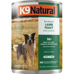 K9 Natural Grass-Fed Lamb Feast Grain-Free Canned Dog Food, 13-oz, case of 12