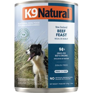 K9 Natural Grass-Fed Beef Feast Grain-Free Canned Dog Food, 13-oz, case of 12