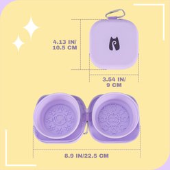 Happy & Polly Double Travel Collapsible Silicone Dog & Cat Bowl, 12.3-oz slide 2 of 9
