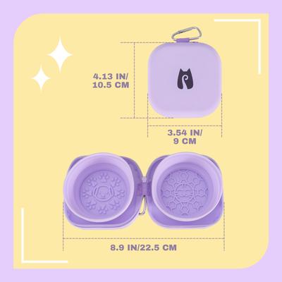 Show full view: Happy & Polly Double Travel Collapsible Silicone Dog & Cat Bowl, 12.3-oz slide 10 of 10